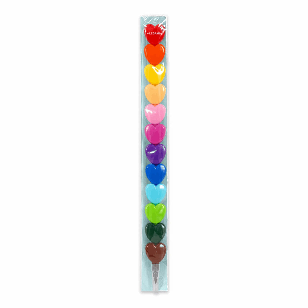 LEGAMI STC0001 12 STACKABLE CRAYONS - DREAM IN COLOUR - HEART   MULTICOLOR INK