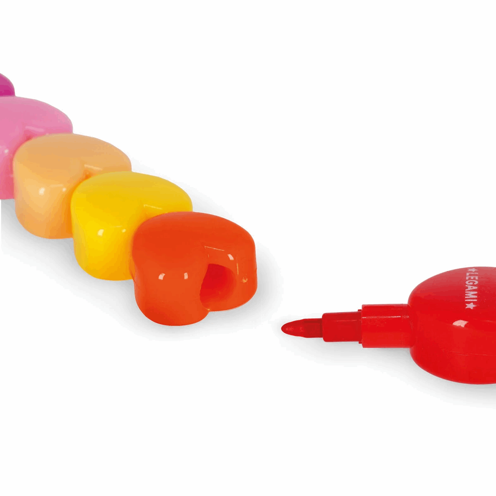 LEGAMI STC0001 12 STACKABLE CRAYONS - DREAM IN COLOUR - HEART   MULTICOLOR INK