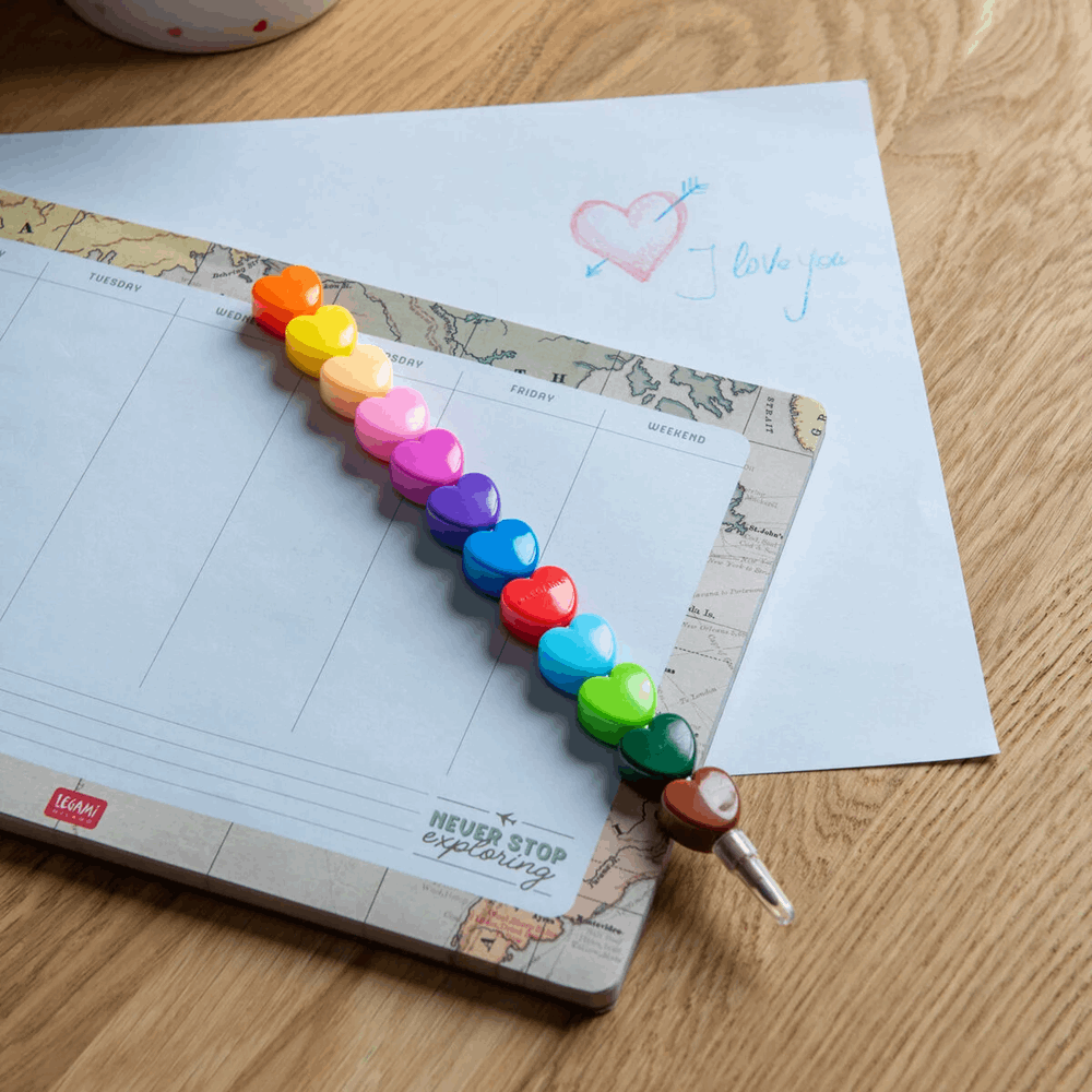 LEGAMI STC0001 12 STACKABLE CRAYONS - DREAM IN COLOUR - HEART   MULTICOLOR INK