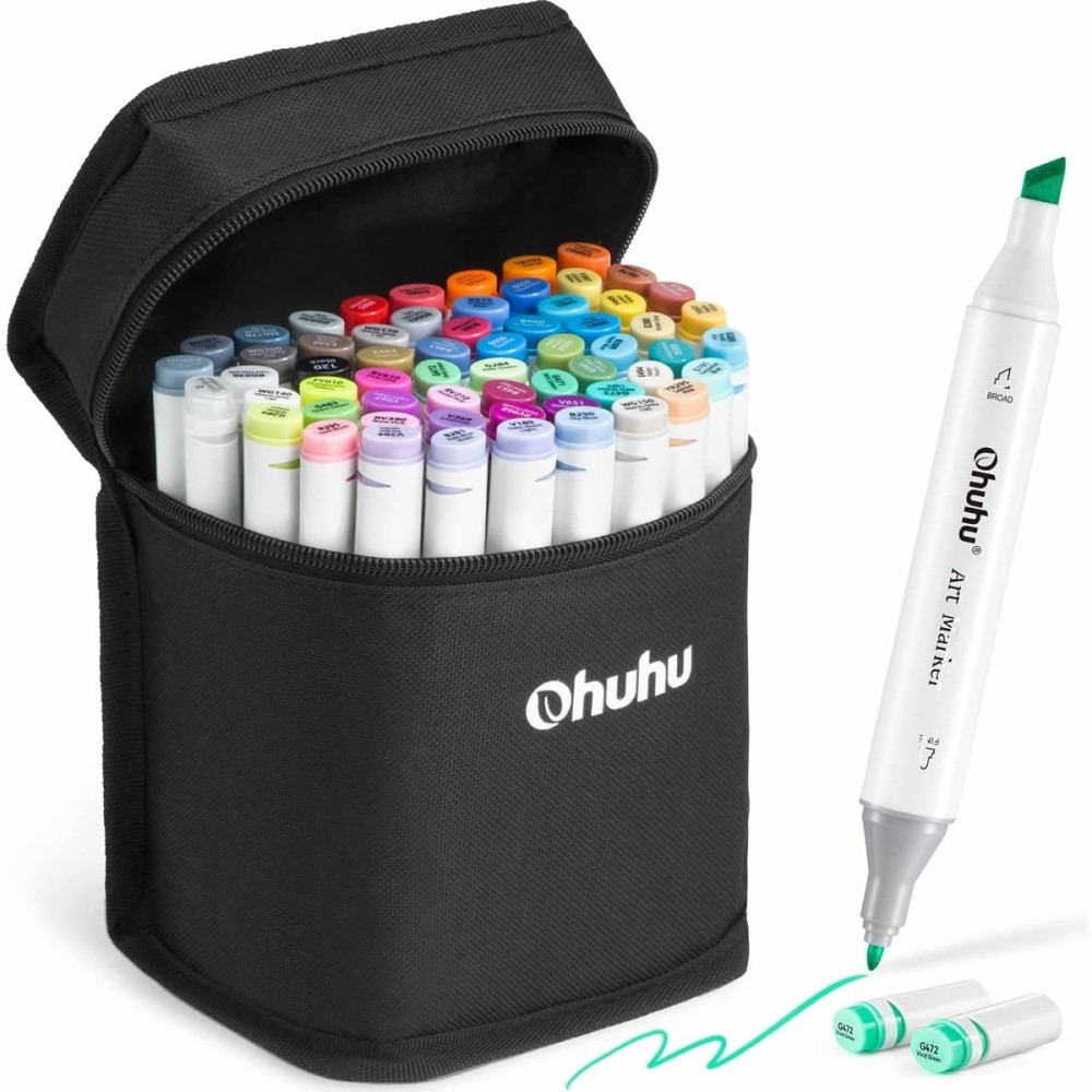 OHUHU Oahu Alcohol Art Markers Σετ 60 Μαρκαδόρων Fine & Chisel OHU-Y30-80401-82 OHU-Y30-80405-01