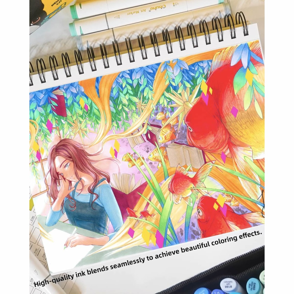 OHUHU Oahu Alcohol Art Markers Σετ 60 Μαρκαδόρων Fine & Chisel OHU-Y30-80401-82 OHU-Y30-80405-01