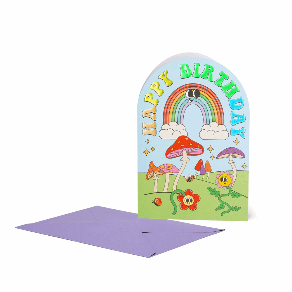 LEGAMI BG0844 LARGE GREETING CARD - GROOVY RAINBOW