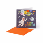 LEGAMI BQEB049 SMALL GREETING CARD - SPACE BALLOONS - HAPPY BIRTHDAY