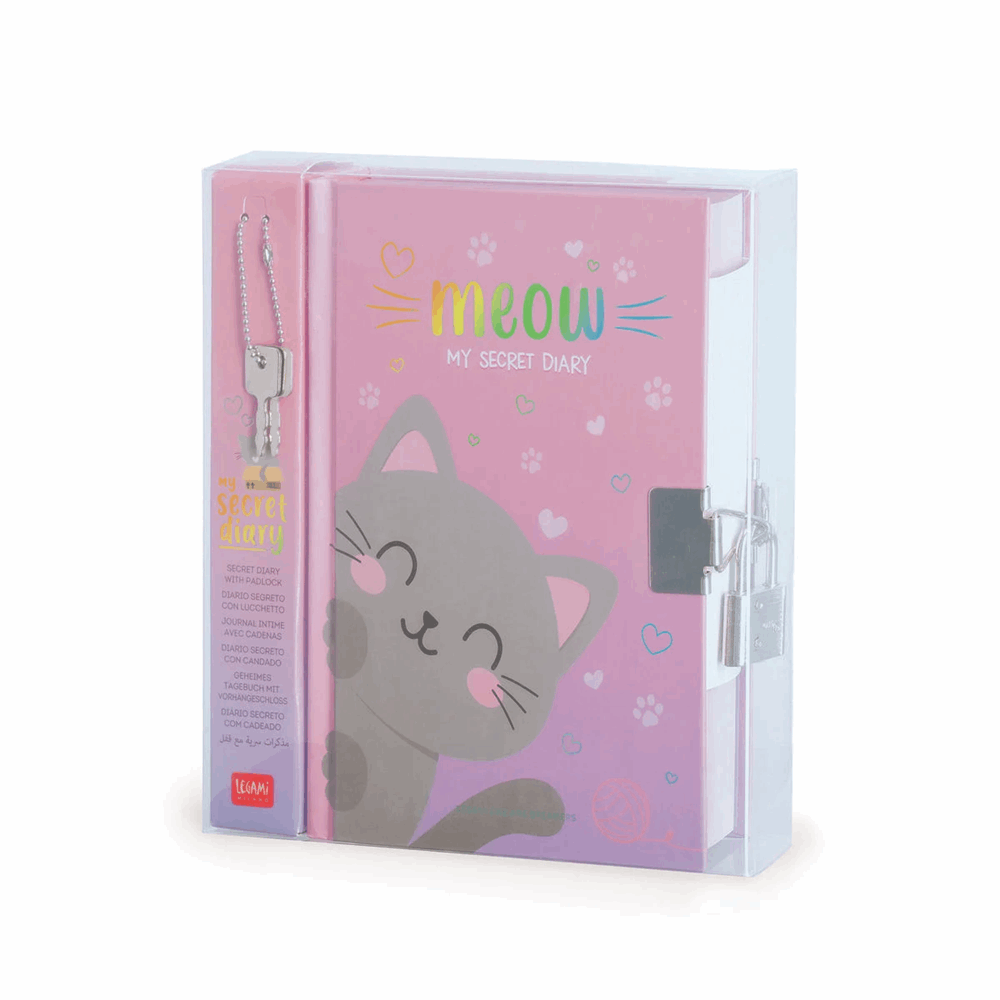 LEGAMI DIA0014 SECRET DIARY WITH PADLOCK - MY SECRET DIARY - KITTY