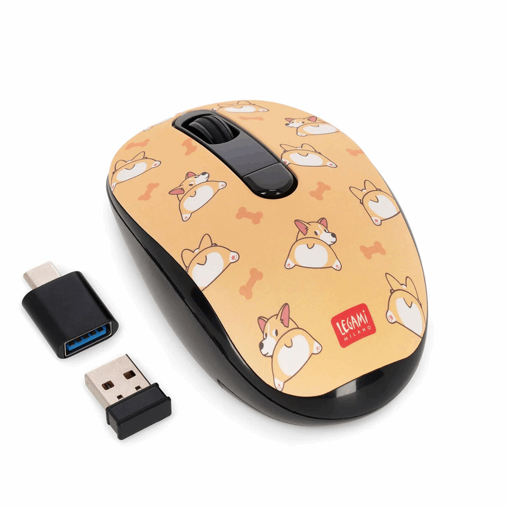 LEGAMI WMO0012 WIRELESS MOUSE - YELLOW - CORGI