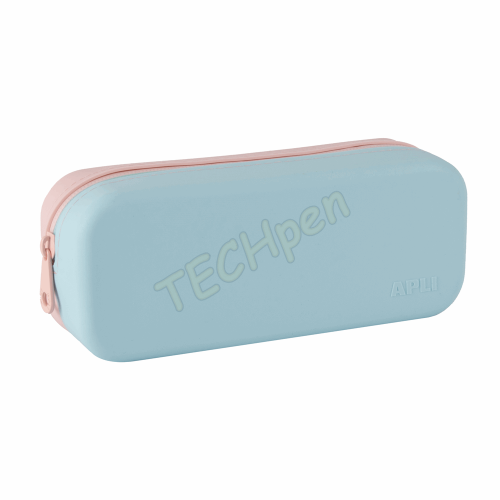 APLI SILICONE PENCIL CASE NORDIK PASTEL ΡΟΖ-ΓΑΛΑΖΙΟ AP-20649