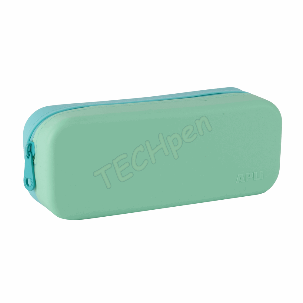 APLI SILICONE PENCIL CASE NORDIK PASTEL ΓΑΛΑΖΙΟ-ΠΡΑΣΙΝΟ AP-20648