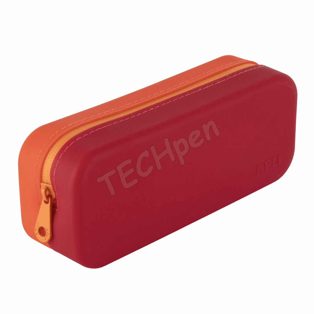 APLI SILICONE PENCIL CASE BRIGHT ΠΟΡΤΟΚΑΛΙ-ΚΟΚΚΙΝΟ AP-20660