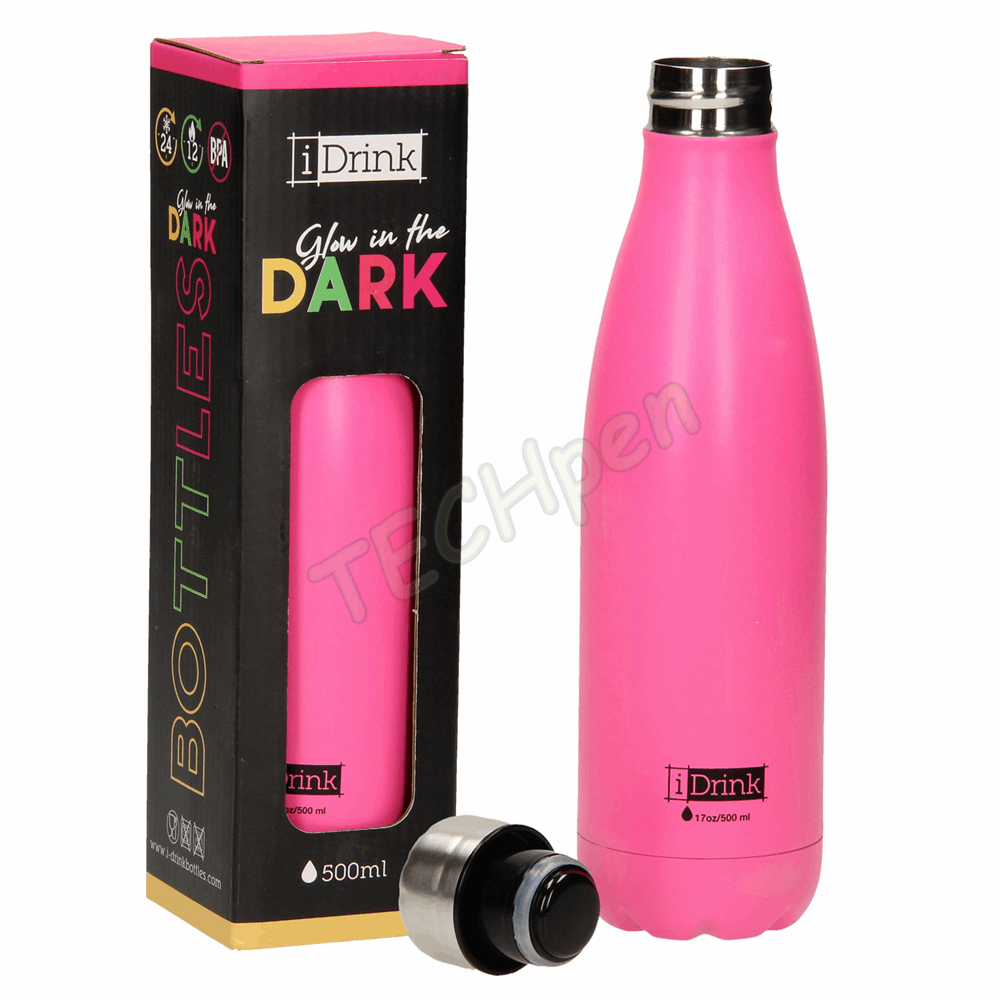 i-DRINK ΠΑΓΟΥΡΙ ΘΕΡΜΟΣ GLOW IN THE DARK 500ml PINK ID0043