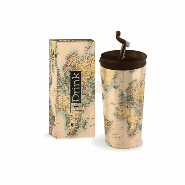 i-DRINK ΠΟΤΗΡΙ ΘΕΡΜΟΣ TRAVEL OLD MAP ID0204 350ml