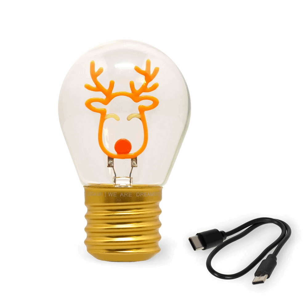 LEGAMI CLB0002 LIGHT-BULB SHAPED TABLE LAMP - BULB FICTION - REINDEER