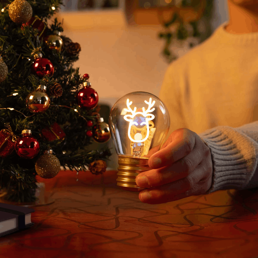 LEGAMI CLB0002 LIGHT-BULB SHAPED TABLE LAMP - BULB FICTION - REINDEER