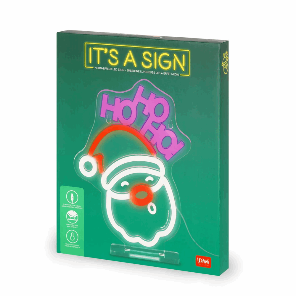 LEGAMI NEL0002 NEON-EFFECT LED SIGN - ITS A SIGN - SANTA CLAUS