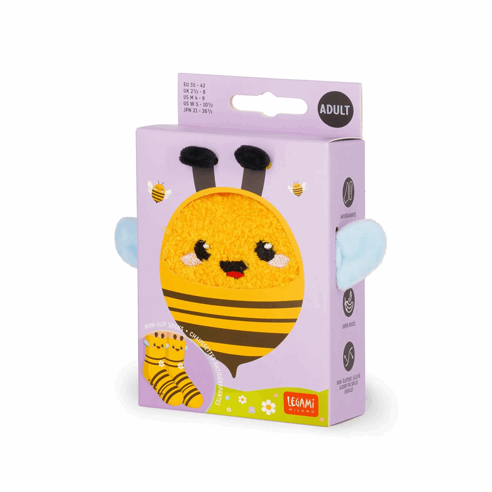 LEGAMI CS0004 NON-SLIP SOCKS - ITS A MATCH! - BEE - ADULT