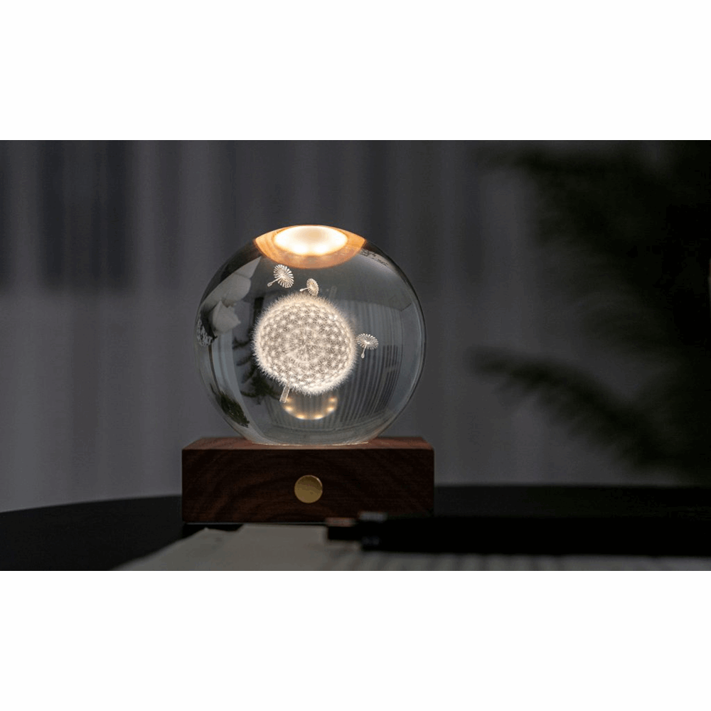 GINGKO Amber Crystal Light 3D laser Dandelion G025DL