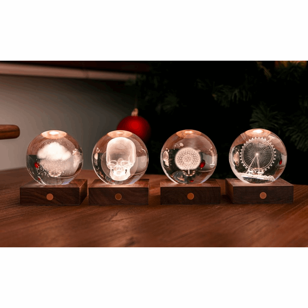 GINGKO Amber Crystal Light 3D laser Dandelion G025DL