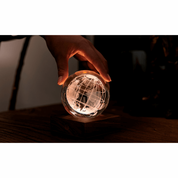 GINGKO Amber Crystal Light 3D laser World Globe G025WO