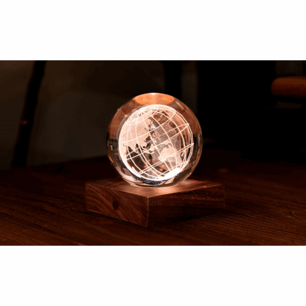 GINGKO Amber Crystal Light 3D laser World Globe G025WO