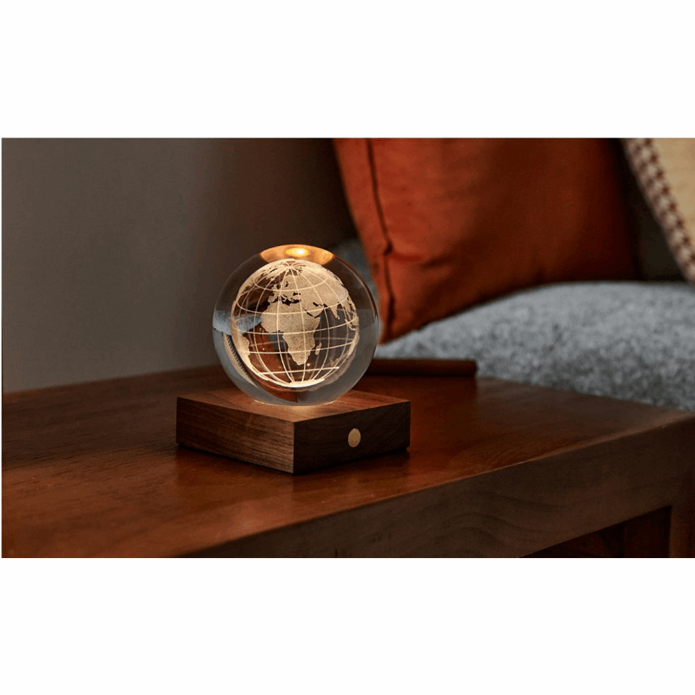 GINGKO Amber Crystal Light 3D laser World Globe G025WO