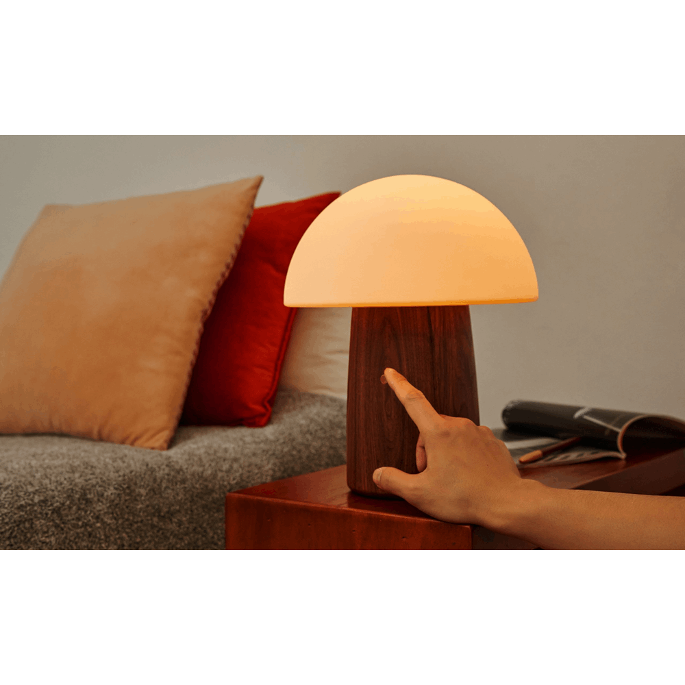 GINGKO Alice Mushroom Lamp Large Natural Walnut Wood G022WT1