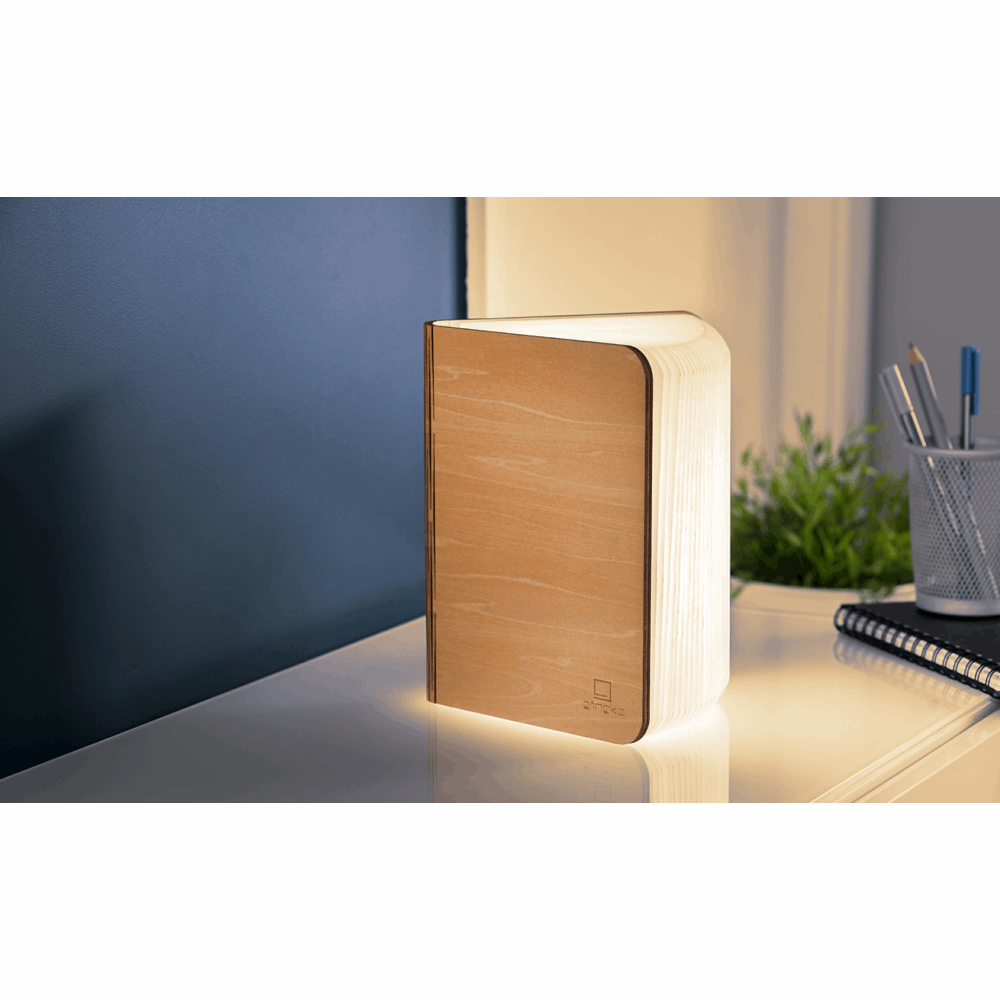 GINGKO NATURAL WOOD SMART BOOK LIGHT WALNUT MINI GK12W8
