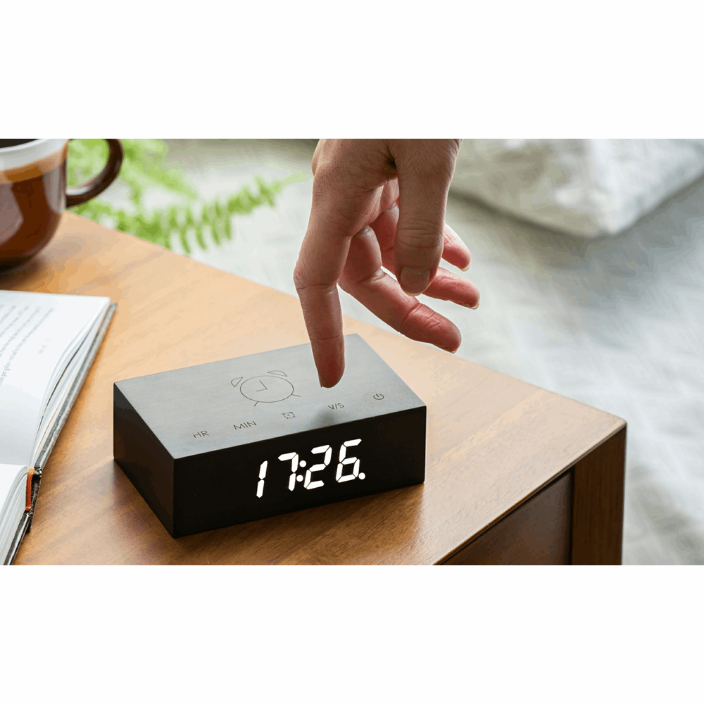 GINGKO FLIP CLICK CLOCK BLACK WOOD EFFCECT G003B10