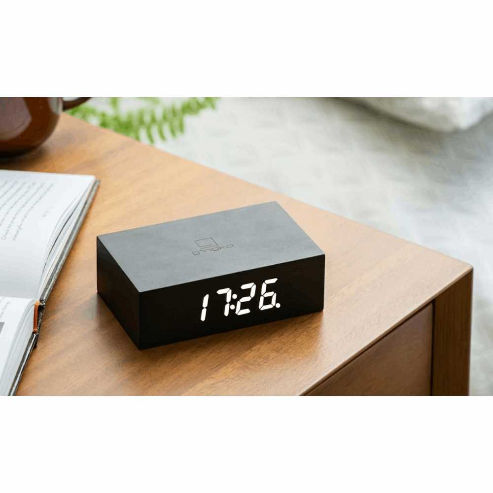 GINGKO FLIP CLICK CLOCK BLACK WOOD EFFCECT G003B10