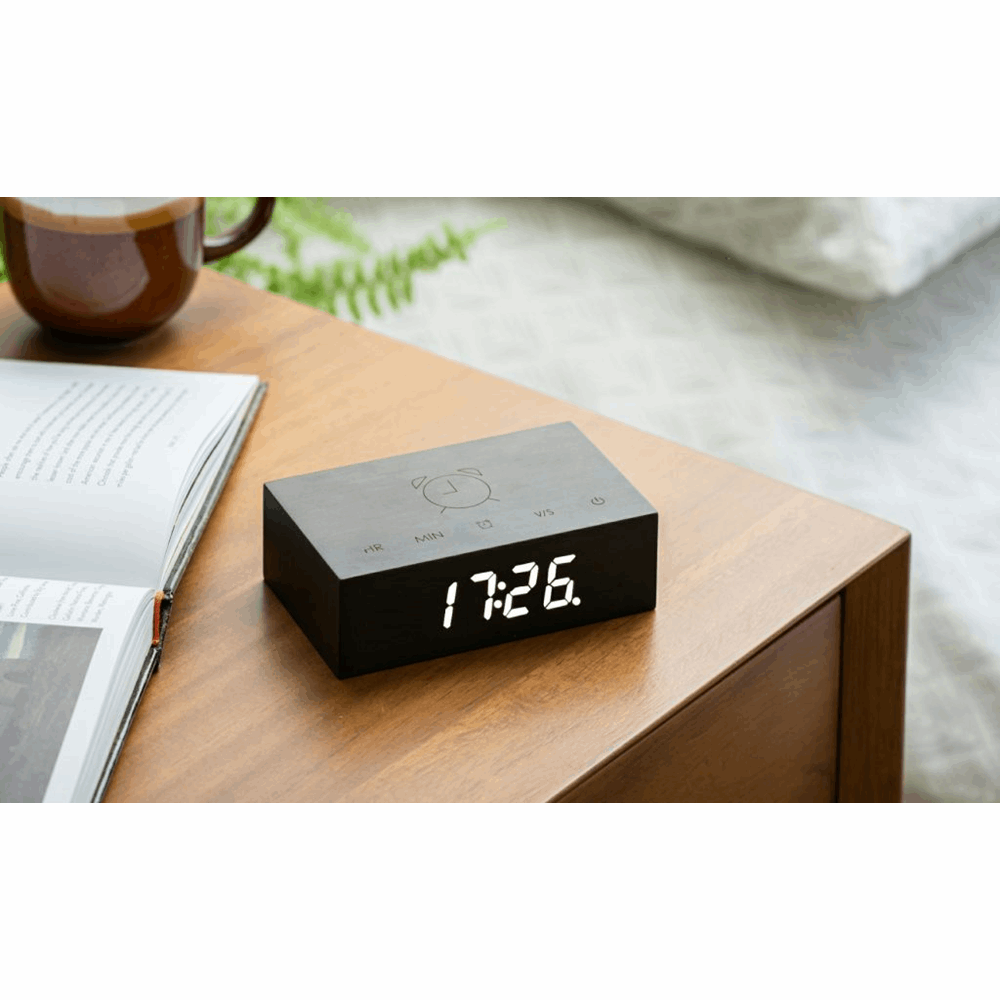 GINGKO FLIP CLICK CLOCK BLACK WOOD EFFCECT G003B10