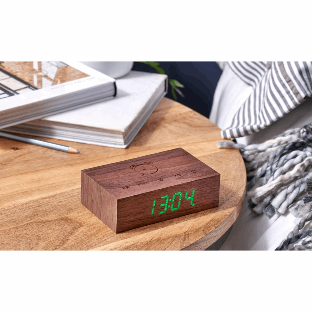 GINGKO FLIP CLICK CLOCK NATURAL BAMBOO WOOD G003B11