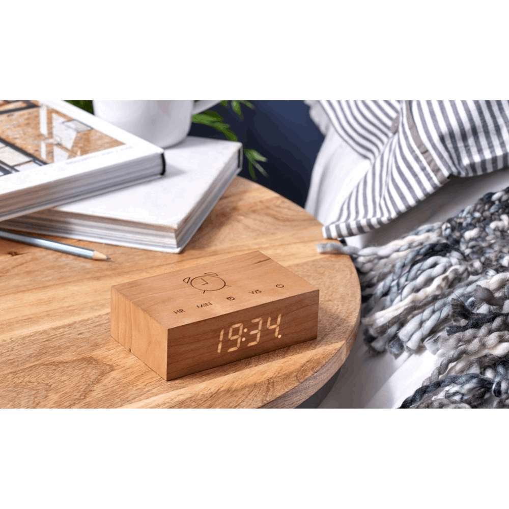 GINGKO FLIP CLICK CLOCK NATURAL BAMBOO WOOD G003B11