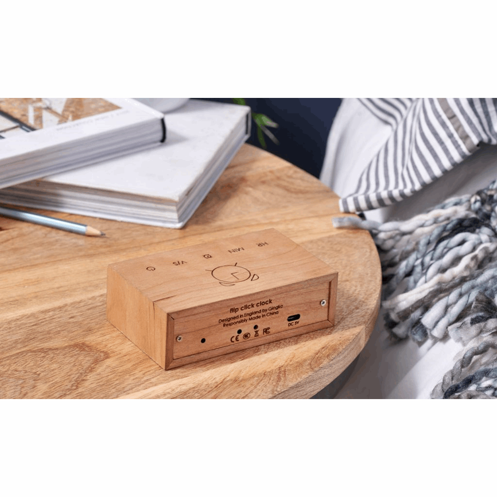 GINGKO FLIP CLICK CLOCK NATURAL CHERRY G003C15