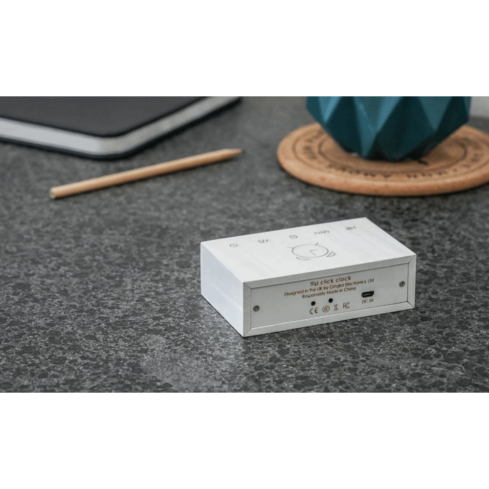 GINGKO FLIP CLICK CLOCK NATURAL WHITE BIRCH G003W13