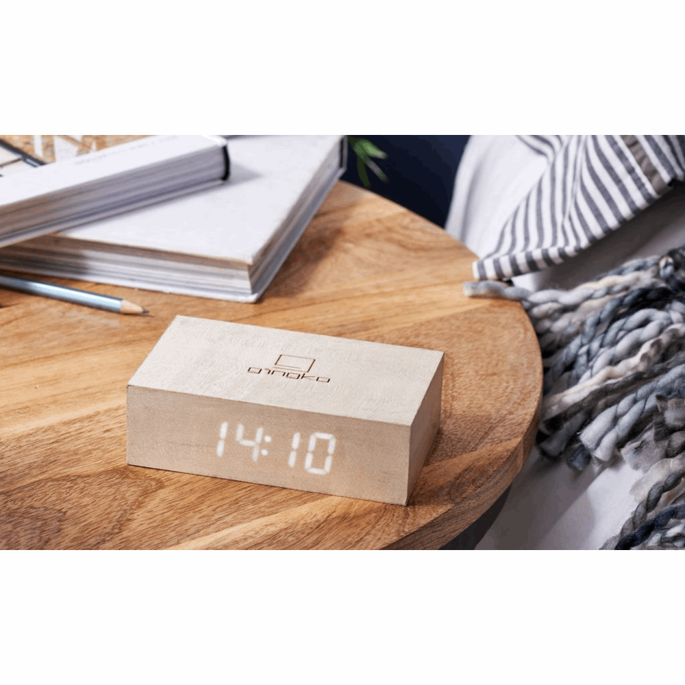 GINGKO FLIP CLICK CLOCK NATURAL WHITE MARPLE G003W13