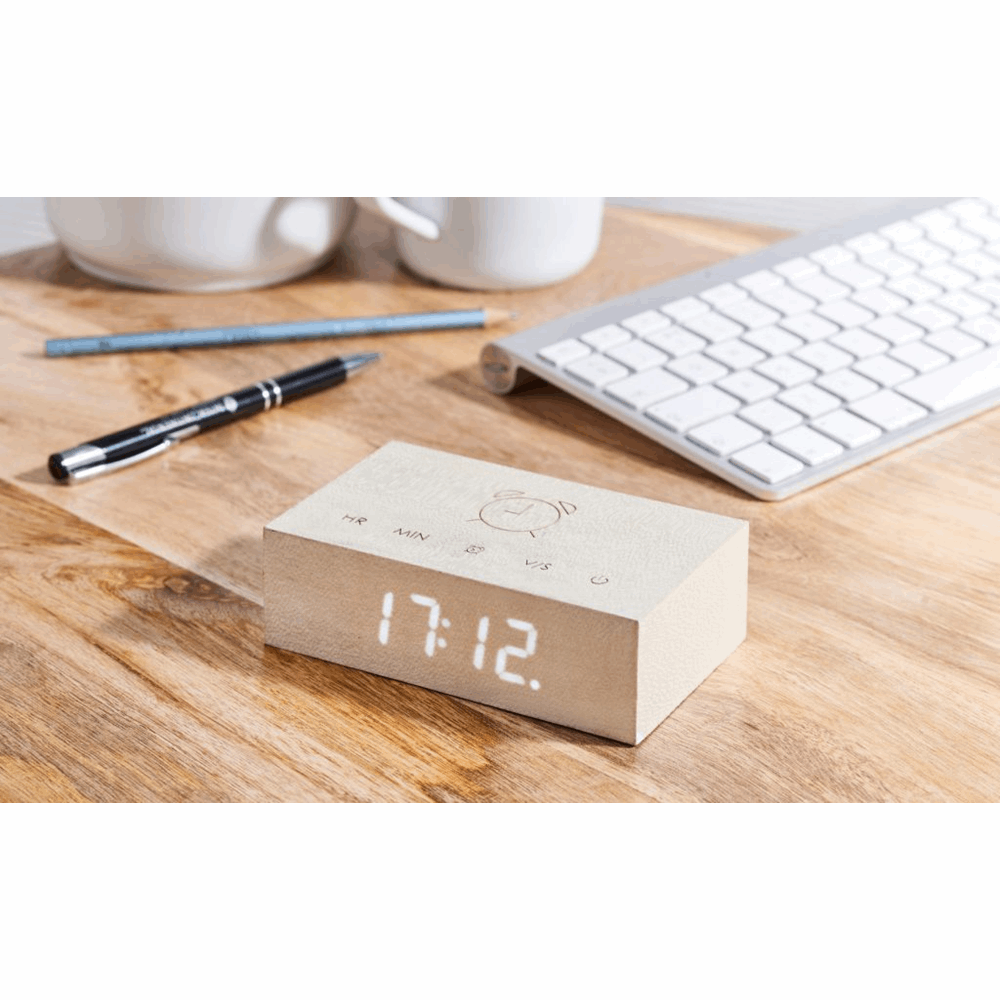 GINGKO FLIP CLICK CLOCK NATURAL WHITE MARPLE G003W13