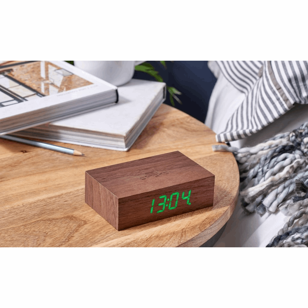 GINGKO FLIP CLICK CLOCK NATURAL TEAK WALNUT G003W8