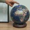 GINGKO ATLASGLOBE LAMP DEEP OCEANBLUE LARGE WALNUT BASE G038L-WT