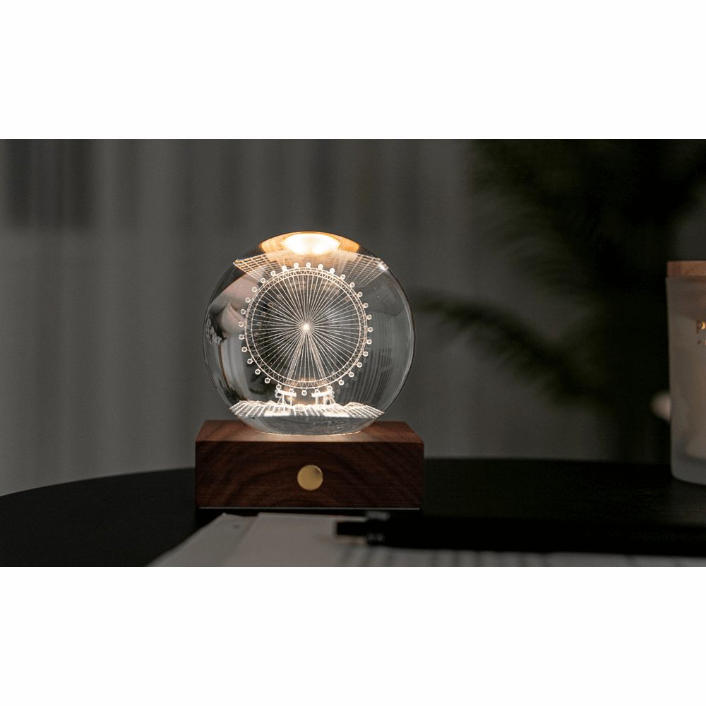 GINGKO AMBER CRYSTAL LIGHT 3D LASER FERRIS WHEEL G025FE