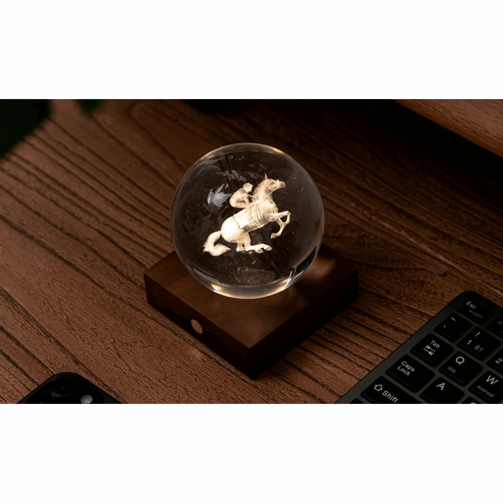 GINGKO AMBER CRYSTAL LIGHT 3D LASER HORSE RACING G025HR