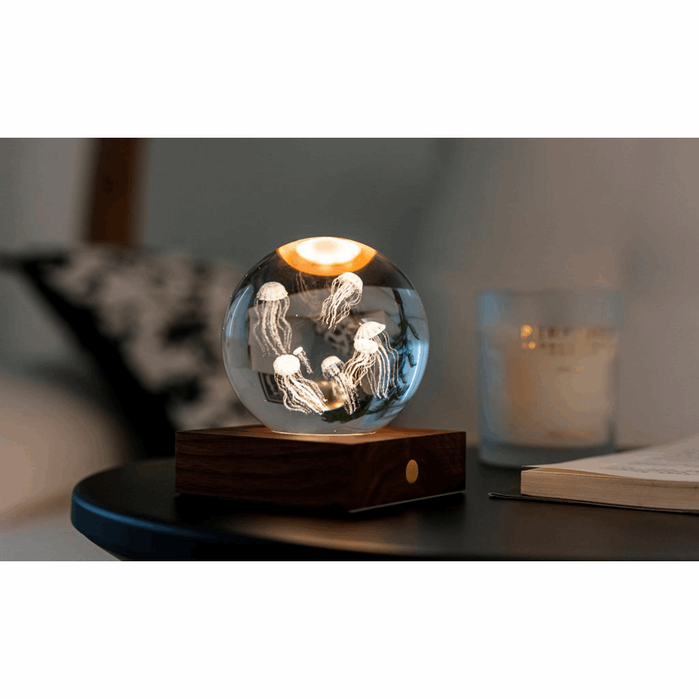 GINGKO AMBER CRYSTAL LIGHT 3D LASER JELLYFISH G025JF