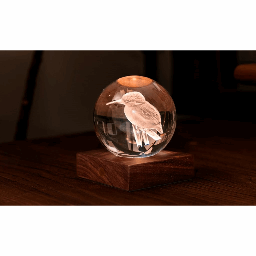 GINGKO AMBER CRYSTAL LIGHT 3D LASER KING FISHER G025KF