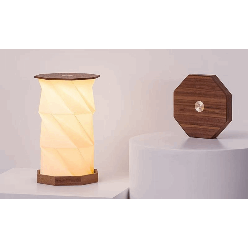 GINGKO TWIST HEXAGON LAMP WALNUT G036WT
