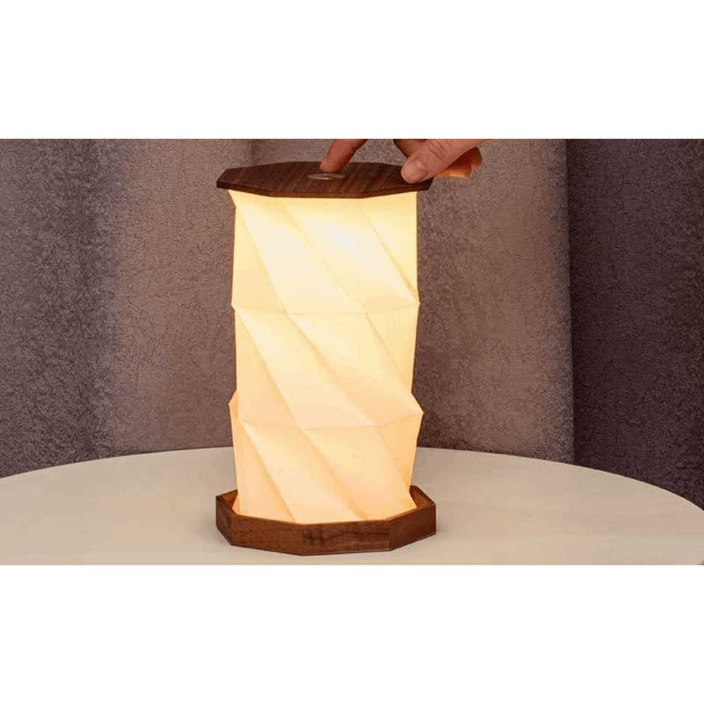 GINGKO TWIST HEXAGON LAMP WALNUT G036WT
