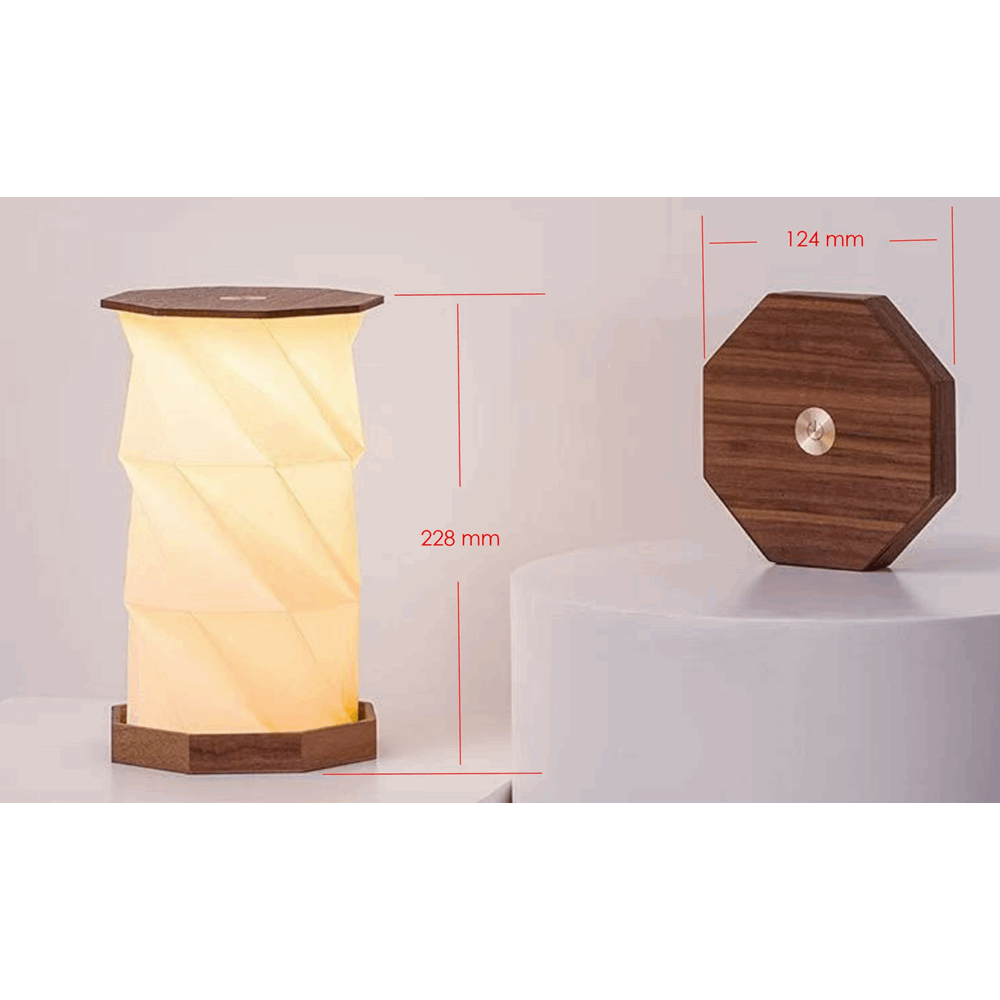 GINGKO TWIST HEXAGON LAMP WALNUT G036WT