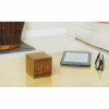 GINGKO WOODEN CUBE CLICK CLOCK TEAK/RED LED GK08R4
