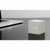 GINGKO WOODEN CUBE CLICK CLOCK NATURAL MARBLE WHITE GK08W5