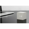 GINGKO WOODEN CUBE CLICK CLOCK NATURAL MARBLE WHITE GK08W5