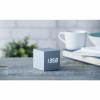 GINGKO WOODEN CUBE CLICK CLOCK ALUMINIUM WHITE GK08W6