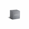 GINGKO WOODEN CUBE CLICK CLOCK ALUMINIUM WHITE GK08W6