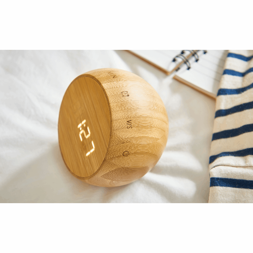 GINGKO TUMBLER CLICK CLOCK NATURAL BAMBOO G011BO