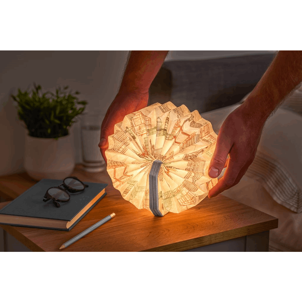 GINGKO VELVET ACCORDION LAMP GREY G006LM